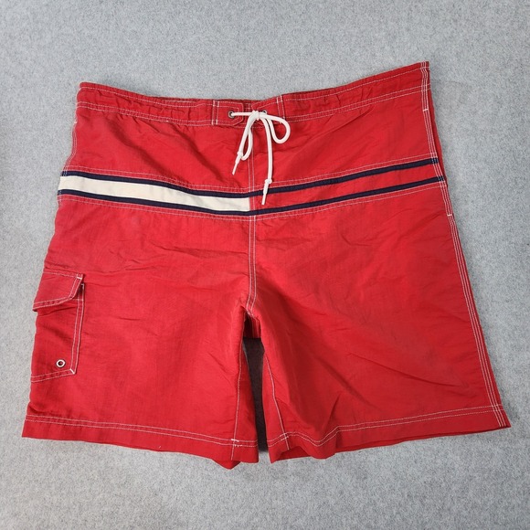 Tommy Hilfiger Other - Tommy Hilfiger Flag Shorts Mens L 40x8 Red Board Shorts Swim Trunks Mesh Lined